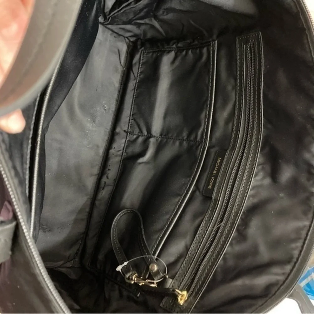 Michael kors black nylon tote bag